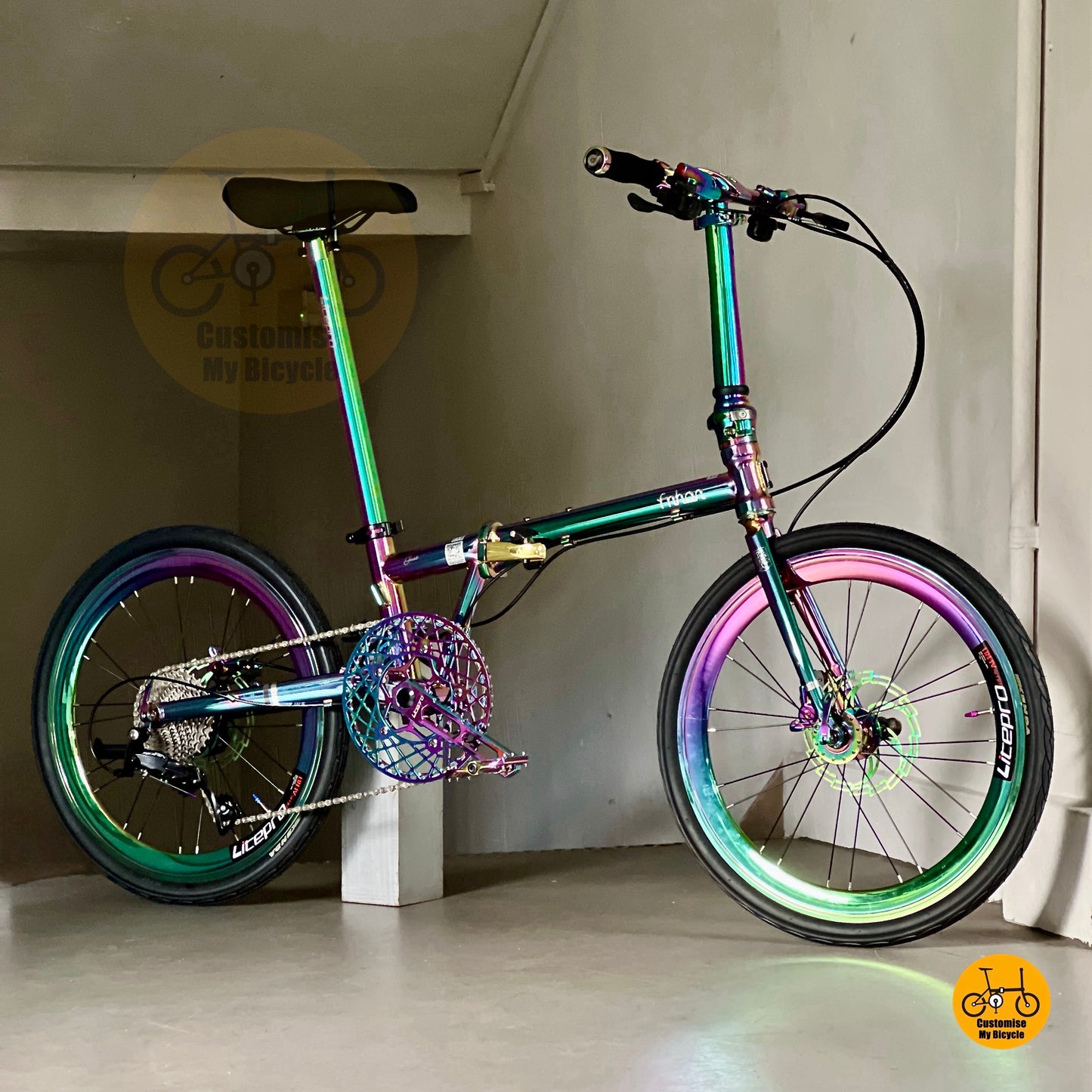 风行蚂蚁腿 Gust 22寸电镀七彩色折叠车 Shimano 禧玛诺9速 液压刹车