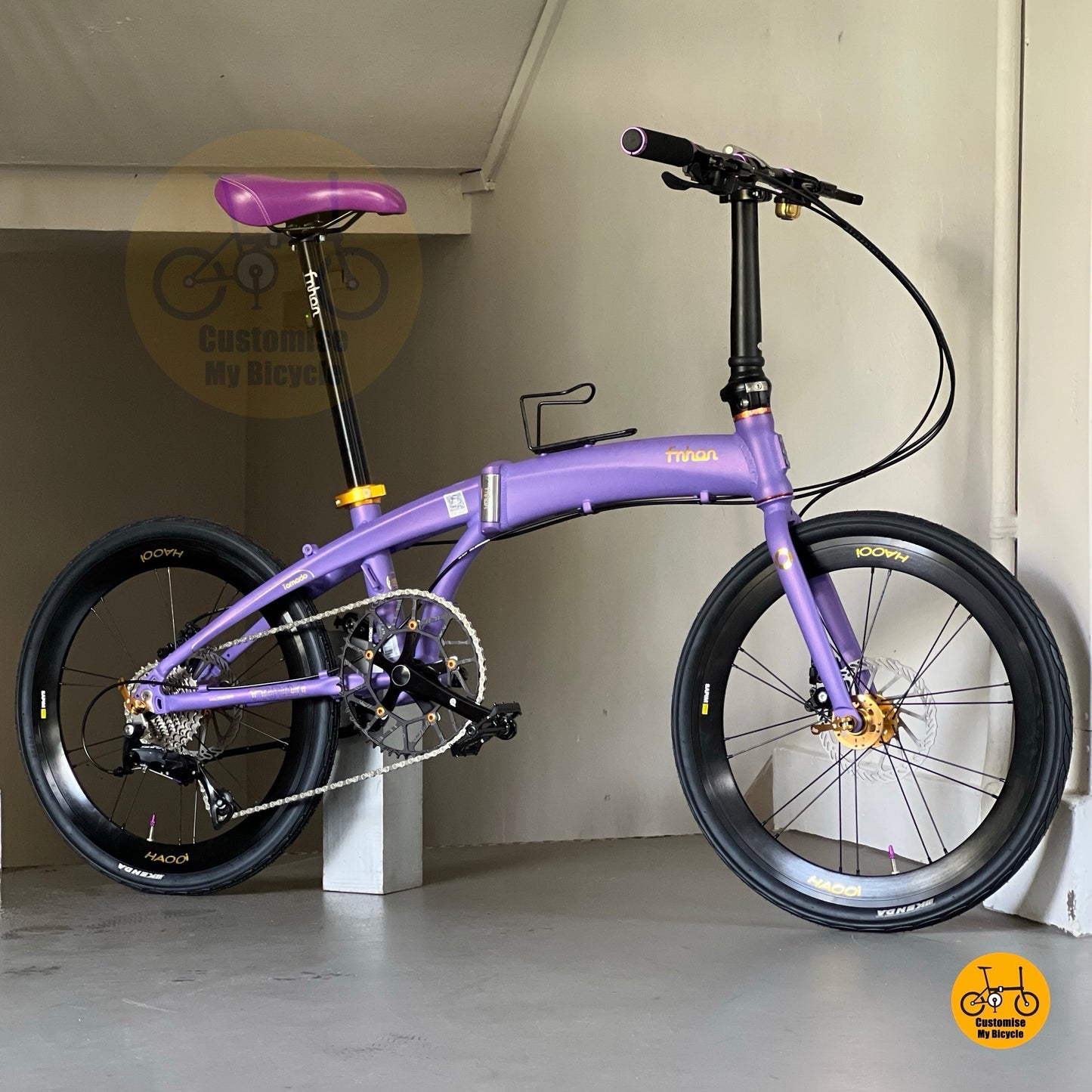 Beli Basikal Lipat Fnhon Tornado 22 Inci Warna Ungu Dengan Aksesori Emas