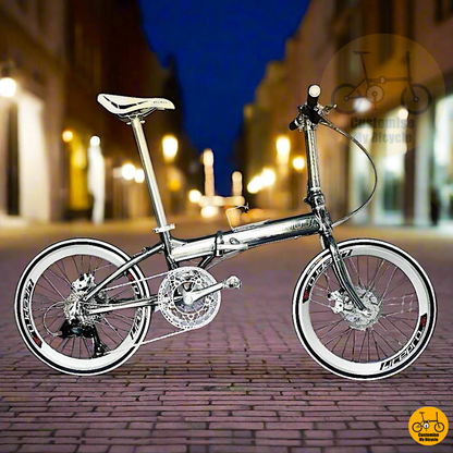 Crius Master 22-Inch Folding Bike – Full Chrome Silver for a Sleek & Modern Ride
