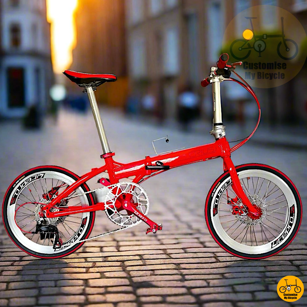 Crius Master 22-Inch Folding Bike – Red Frame for a Striking & Stylish Ride
