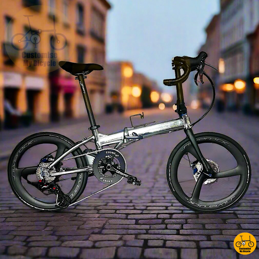 Crius Master 22-Inch Folding Bike – Chrome Silver Frame for a Sleek & Speedy Ride
