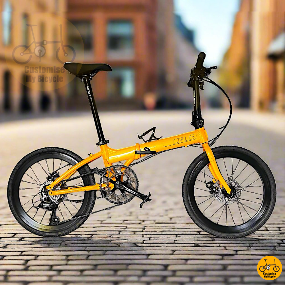 Crius Master 22-Inch Folding Bike – Yellow Frame for a Bright & Energetic Ride
