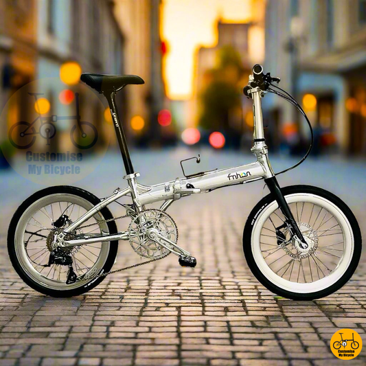 Fnhon Blast 20-Inch Folding Bike – Platinum Silver Frame for a Sleek & Lightweight Ride
