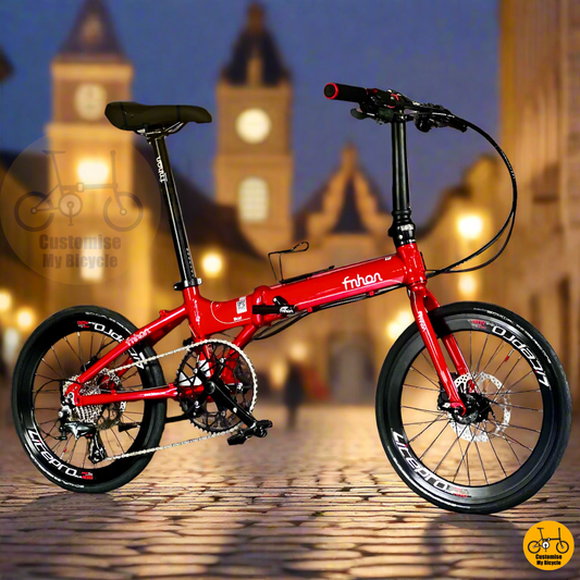 Fnhon Blast 20-inch folding bike with Tiagra 10-speed and LITEPRO aero black wheels – Schwalbe One tyres for fast performance  
