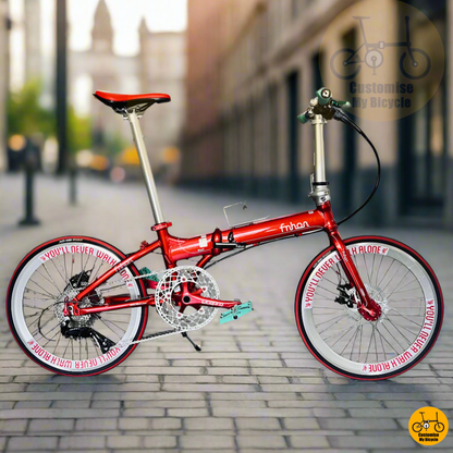 Fnhon Blast 22-Inch Folding Bike – Red & Silver Frame for a Stylish City Ride