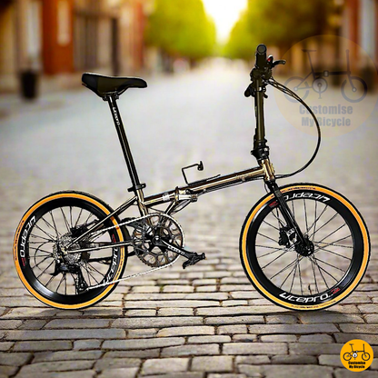 Fnhon Gale 22-Inch Folding Bike – Titanium Gold Frame for a Sleek & Premium Ride
