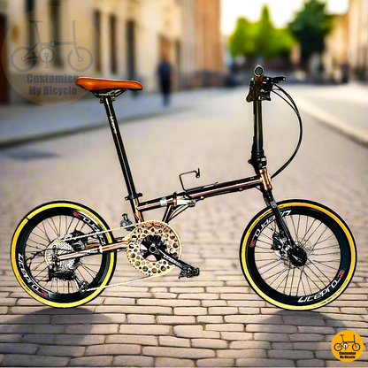 Fnhon Gust 20-inch Folding Bike – Rose Gold Frame & Custom-Made Design
