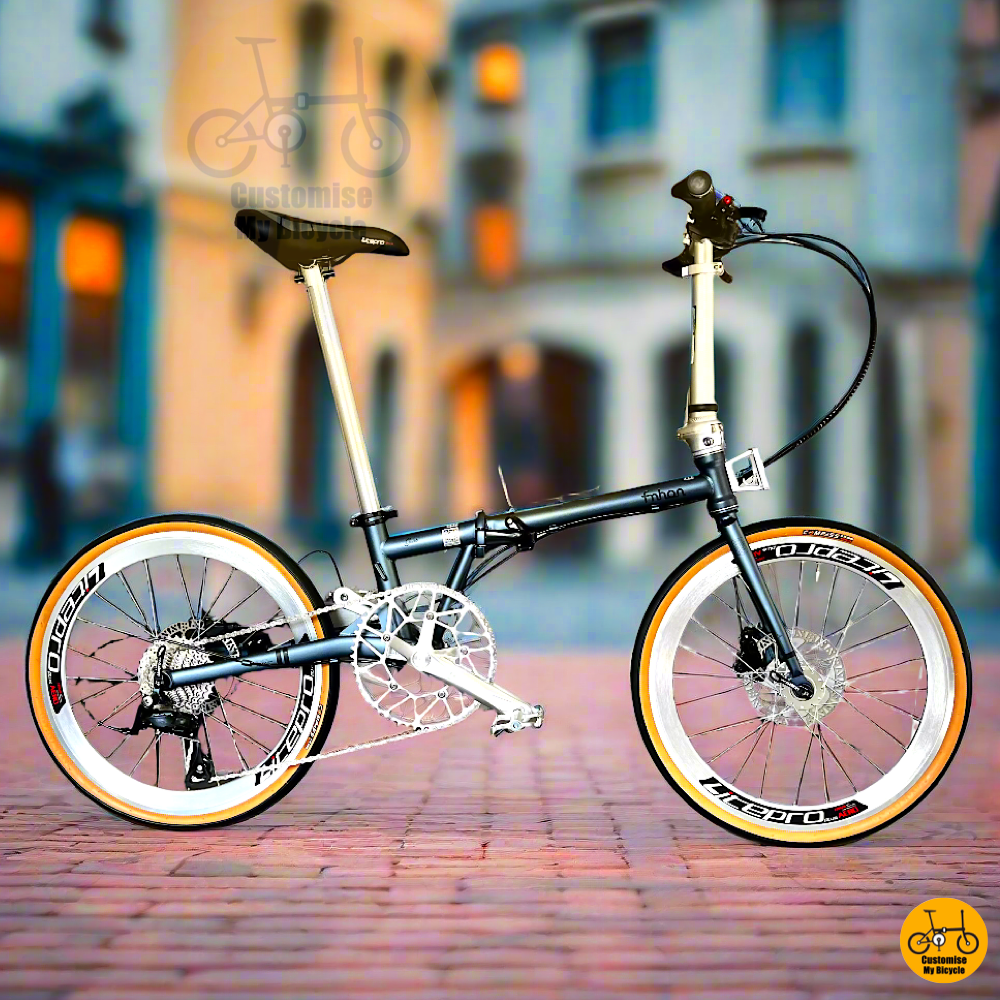 Fnhon Gust 22-inch Folding Bike – Battleship Grey Frame & Retro Design
