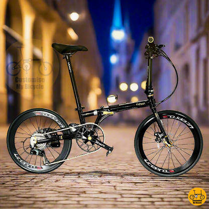 Fnhon Gust 22-inch Foldable Bicycle – Gold Shimmering Frame with Litepro Parts
