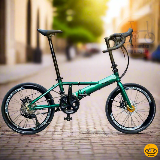 Fnhon Monsoon 22-Inch Folding Bike – Jade Green Frame for a Unique & Stylish Ride
