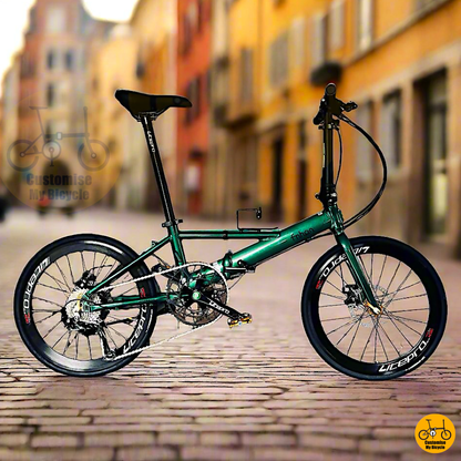 Fnhon Monsoon 22-Inch Folding Bike – Emerald Green Frame for a Sleek & Elegant Ride
