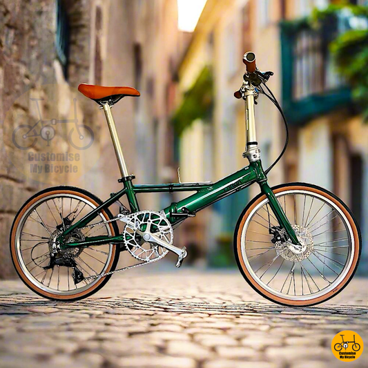 Fnhon Monsoon 22-Inch Folding Bike – Postal Green Frame for a Timeless & Elegant Ride
