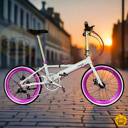 Fnhon Monsoon 22-Inch Folding Bike – White Frame for a Clean & Elegant Look
