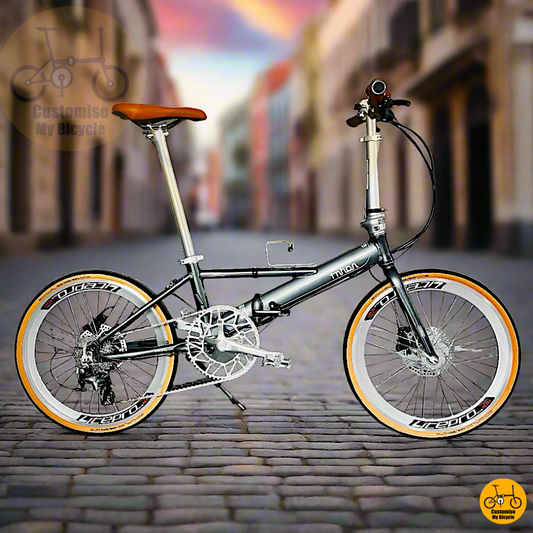 Fnhon Monsoon 22-Inch Folding Bike – Grey Frame for a Stylish & Sturdy Ride
