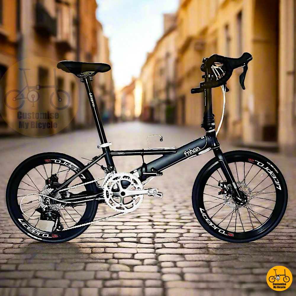 Fnhon Monsoon 22-Inch Folding Bike – Batman Black Frame for a Stealthy & Bold Ride
