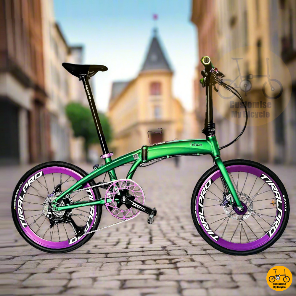 Fnhon Tornado 22-Inch Folding Bike – Matte Green Frame for a Unique & Bold Look
