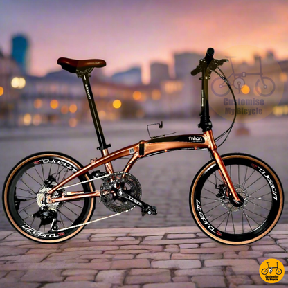 Fnhon Tornado 22-Inch Folding Bike – Stunning Rose Gold Frame & High-End Build
