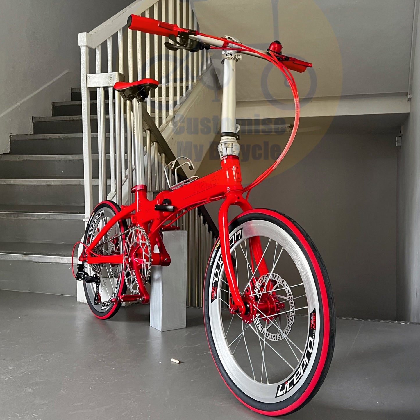 Lipstick Red Crius Master 22-Inch Folding Bike – A Vibrant, Compact & Efficient Ride
