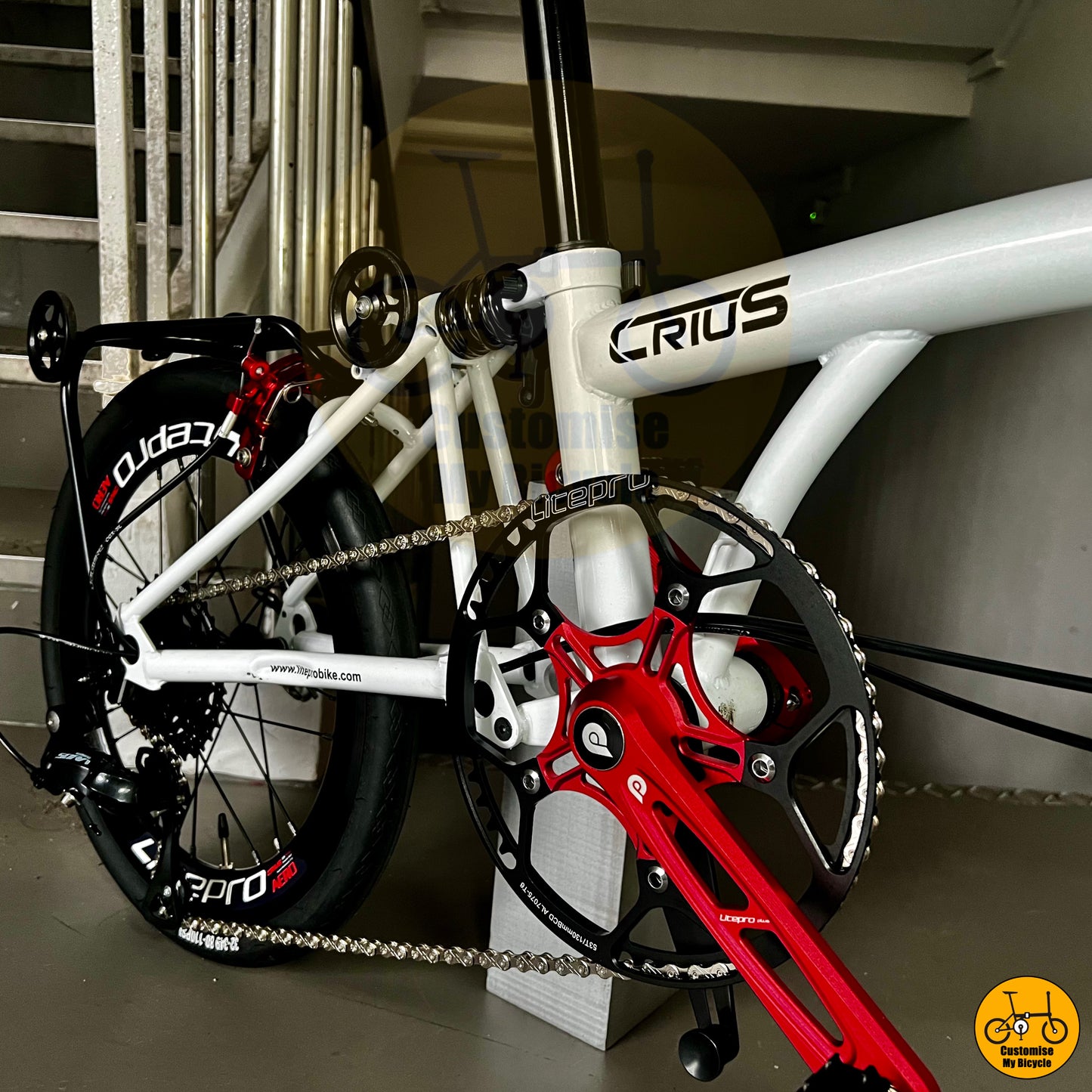 Crius Trifold 18” • Shimano 9s • Snow White