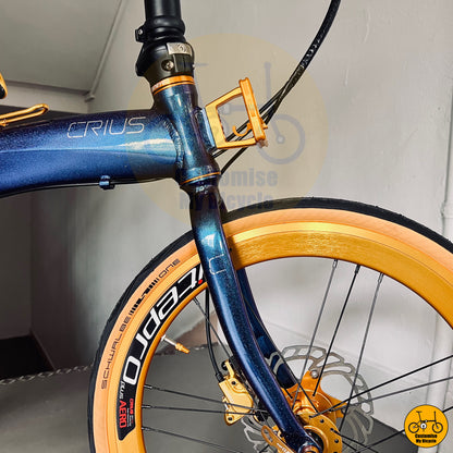 Best Foldable Bicycle – High-Spec Crius Velocity 22” with Gold Wheels
