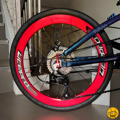 Fnhon Blast 22” • Shimano 9s • Chameleon Blue + Red