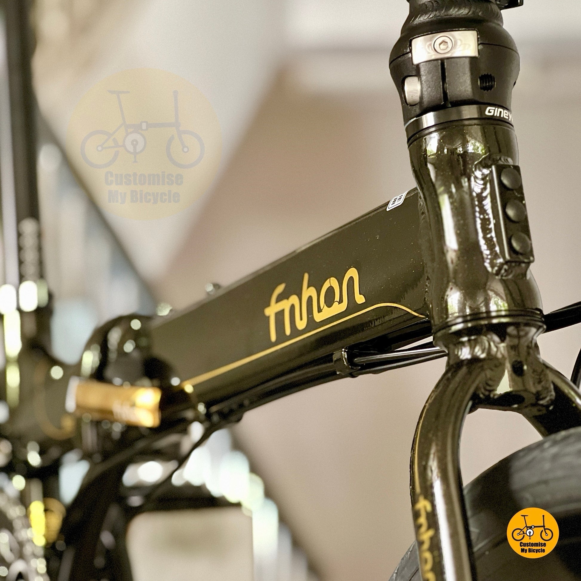 Lower front view highlighting CST all terrain tyres on Fnhon Blast Black Gold
