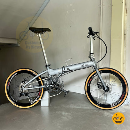 Basikal Lipat Fnhon Blast 22 Inci Battleship Grey Shimano 9 Kelajuan Basikal Lipat Ringan Untuk Bandar

