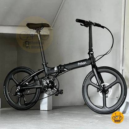 风行 KAD2018 22寸 折叠自行车 禧玛诺 9速 碳纤维前叉 昊乙三刀直刀消光黑碳纤维轮组 轻量化车架