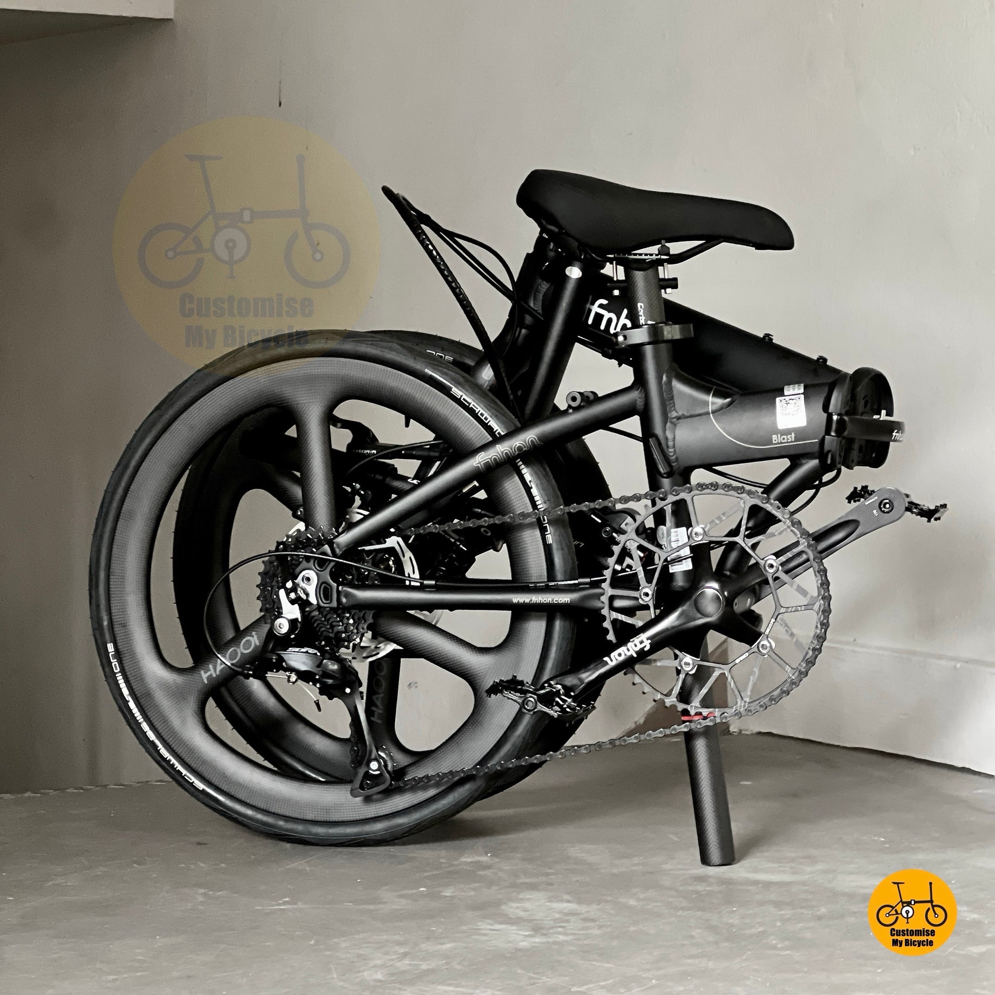 Fnhon Blast Folding Bicycle 22 Inch Lightweight Aluminium Frame Shimano 9 Speed
