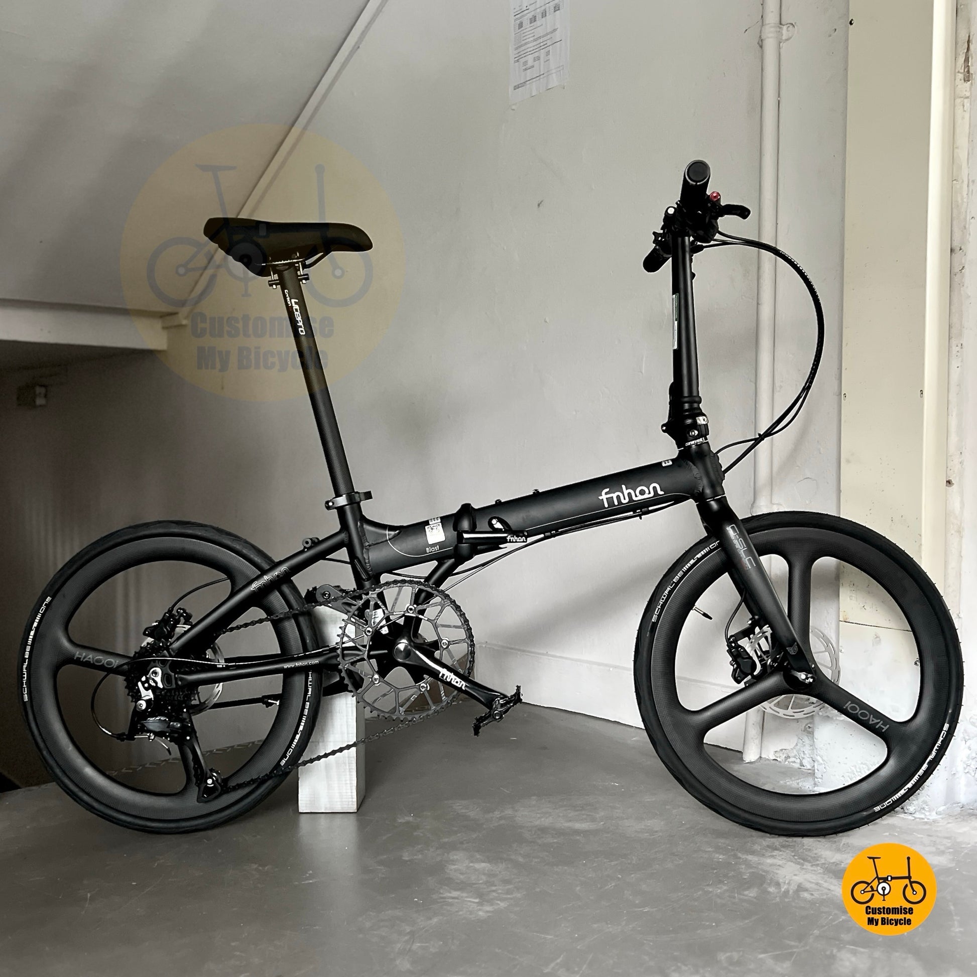 Sepeda Lipat Fnhon Blast 22 Inch Aluminium Ringan Shimano 9 Speed
