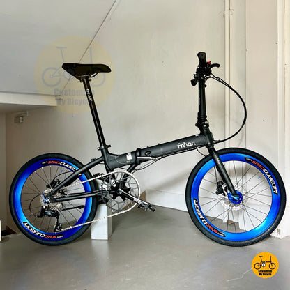 Basikal Lipat Fnhon Blast 22 Inci Shimano 9 Kelajuan Rangka Aluminium Ringan
