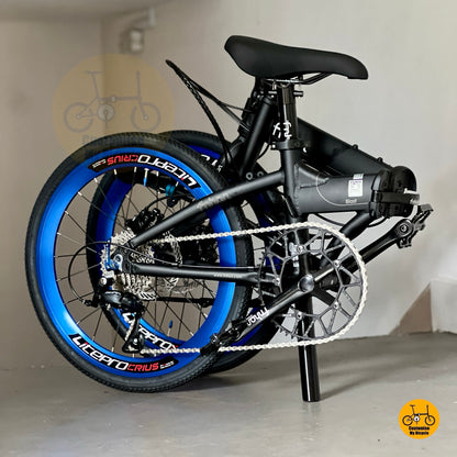 Sepeda Lipat Fnhon Blast 22 Inch Shimano 9 Kecepatan Rangka Aluminium Ringan
