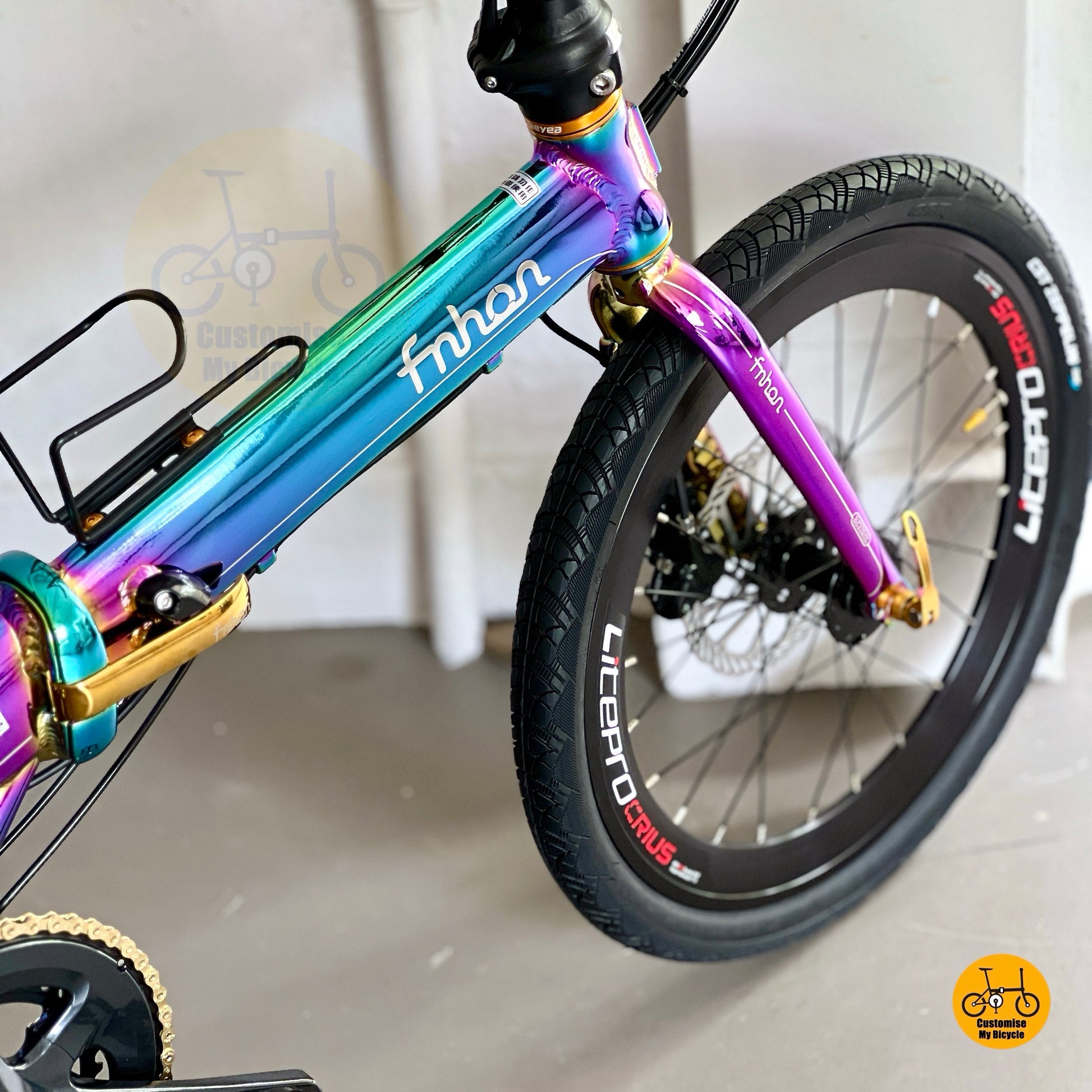 Fnhon Blast 20 inch folding bike Shimano MT200 hydraulic disc brake close up
