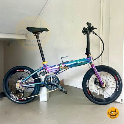 Fnhon Blast 20 Inch Oil Slick Folding Bicycle Shimano Sora R3000 Crankset
