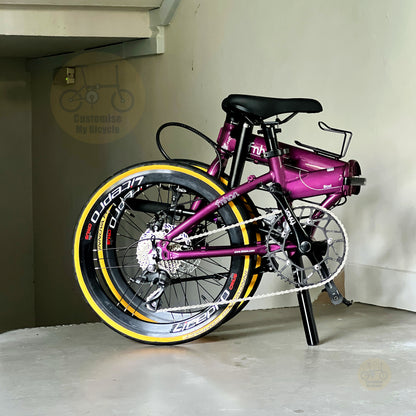 Fnhon Blast 22" Royale Purple folding bike frame material colour detail