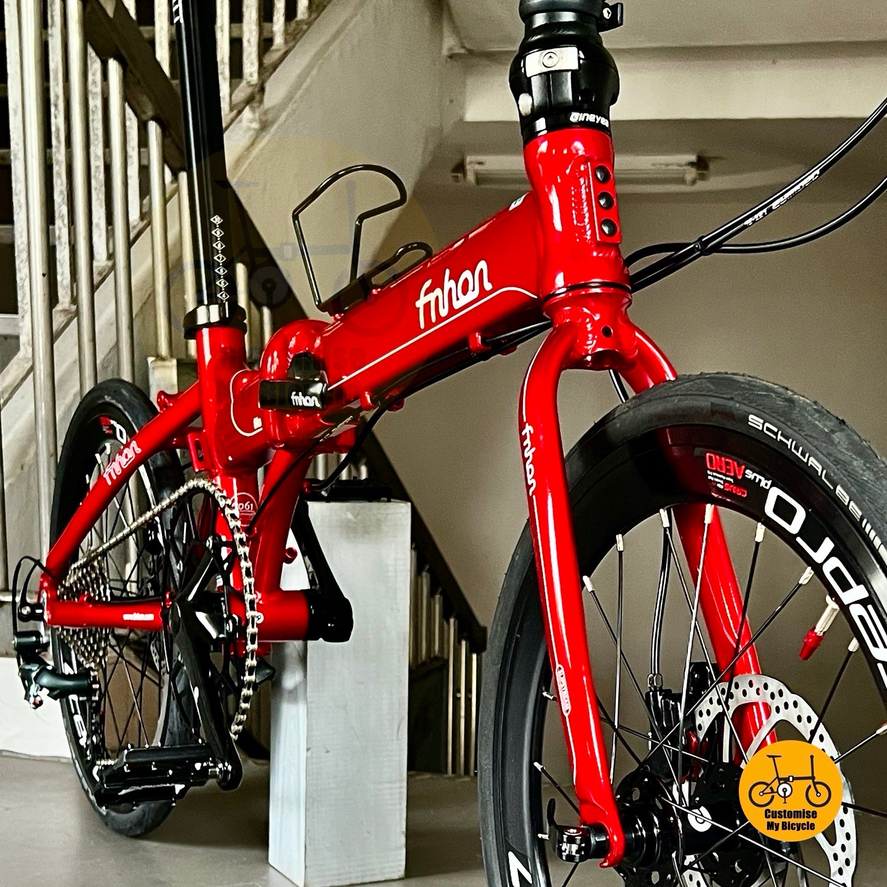 Schwalbe One tyres with aero black wheels  
