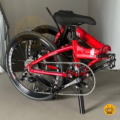 Sepeda Lipat Fnhon Blast 22 Inch Shimano 9 Kecepatan Rangka Aluminium Ringan
