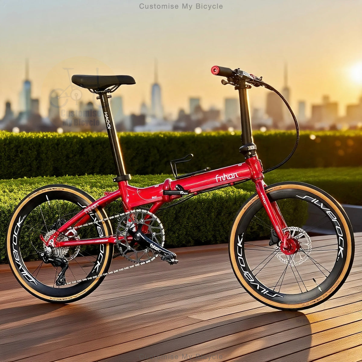 Fnhon Blast 22" Ruby Red lightweight folding bike with Shimano 11 gears 105