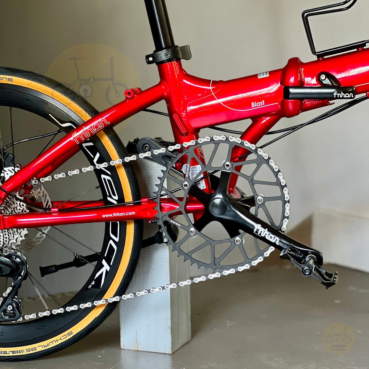 Fnhon Blast 22" Ruby Red foldable bicycle with Shimano 11 gears 105