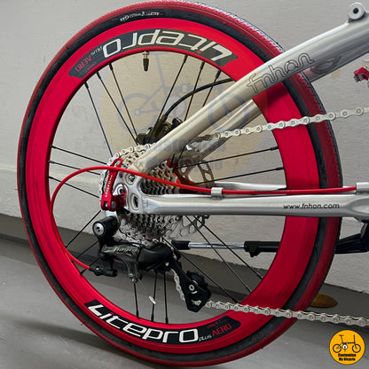 Fnhon Blast 22-Inch Foldable Bike – Red Wheels & a Stylish Metallic Finish
