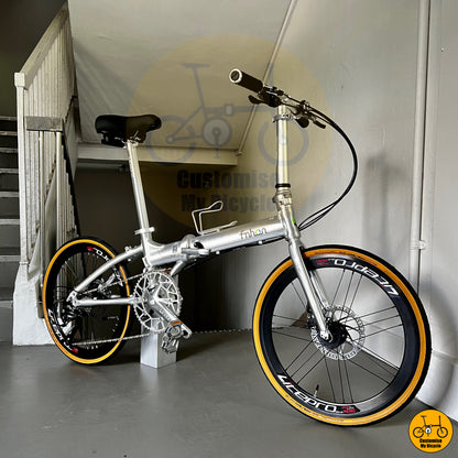 Platinum Silver Fnhon Blast 22-Inch Folding Bicycle – A Brompton Alternative with Premium Features
