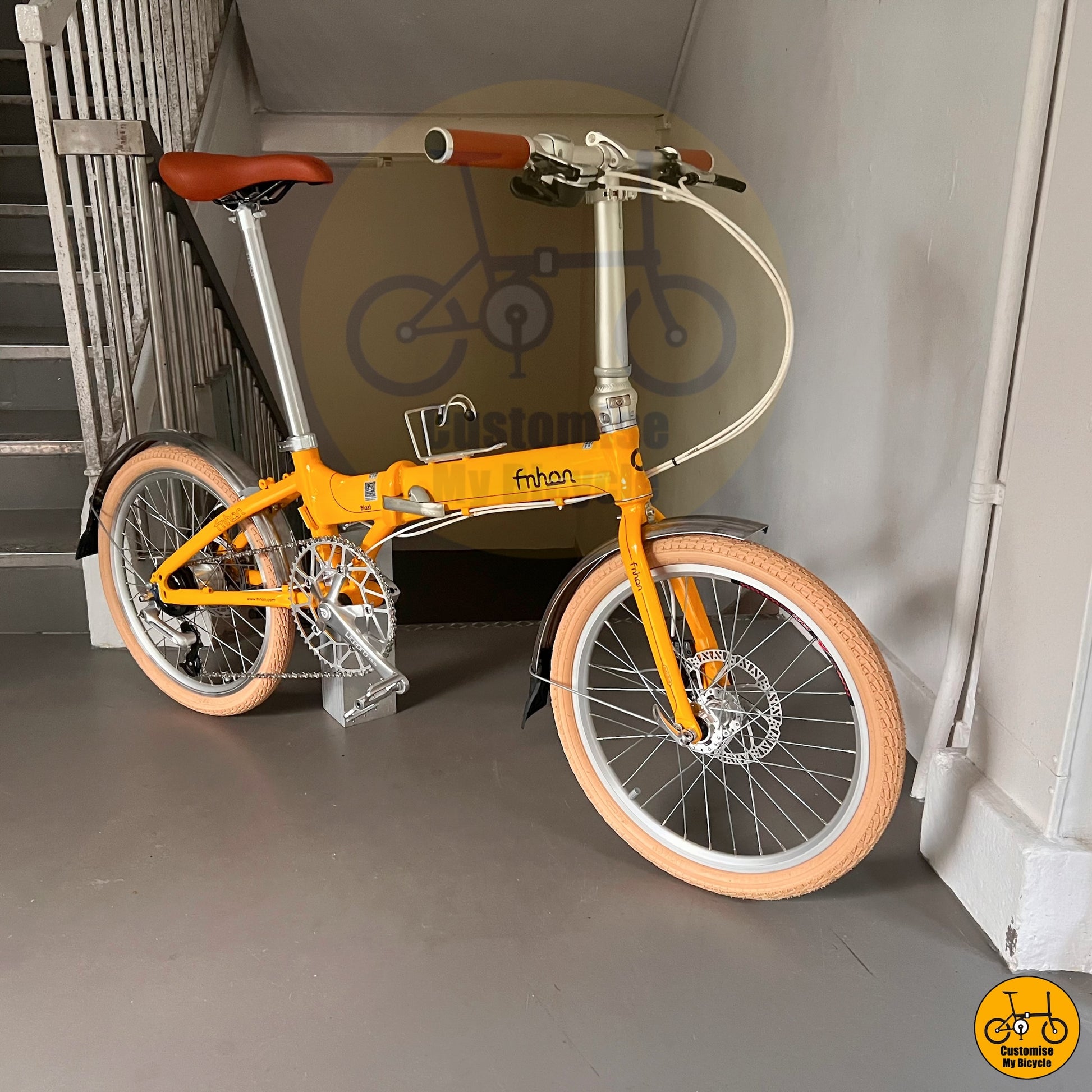 Mango Yellow Fnhon Blast 20-Inch Foldable Bicycle – A Lightweight Alternative to Brompton
