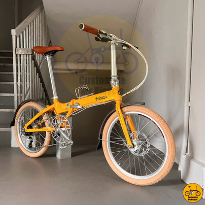 Fnhon Blast 20-Inch Folding Bike – Stylish Yellow Frame with Internal Gear Hub Efficiency
