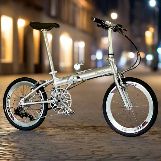 Fnhon Blast 20 Inch Folding Bicycle Sensah 9 Speed Polished Silver Litepro Lightweight Java Hito Rifle
