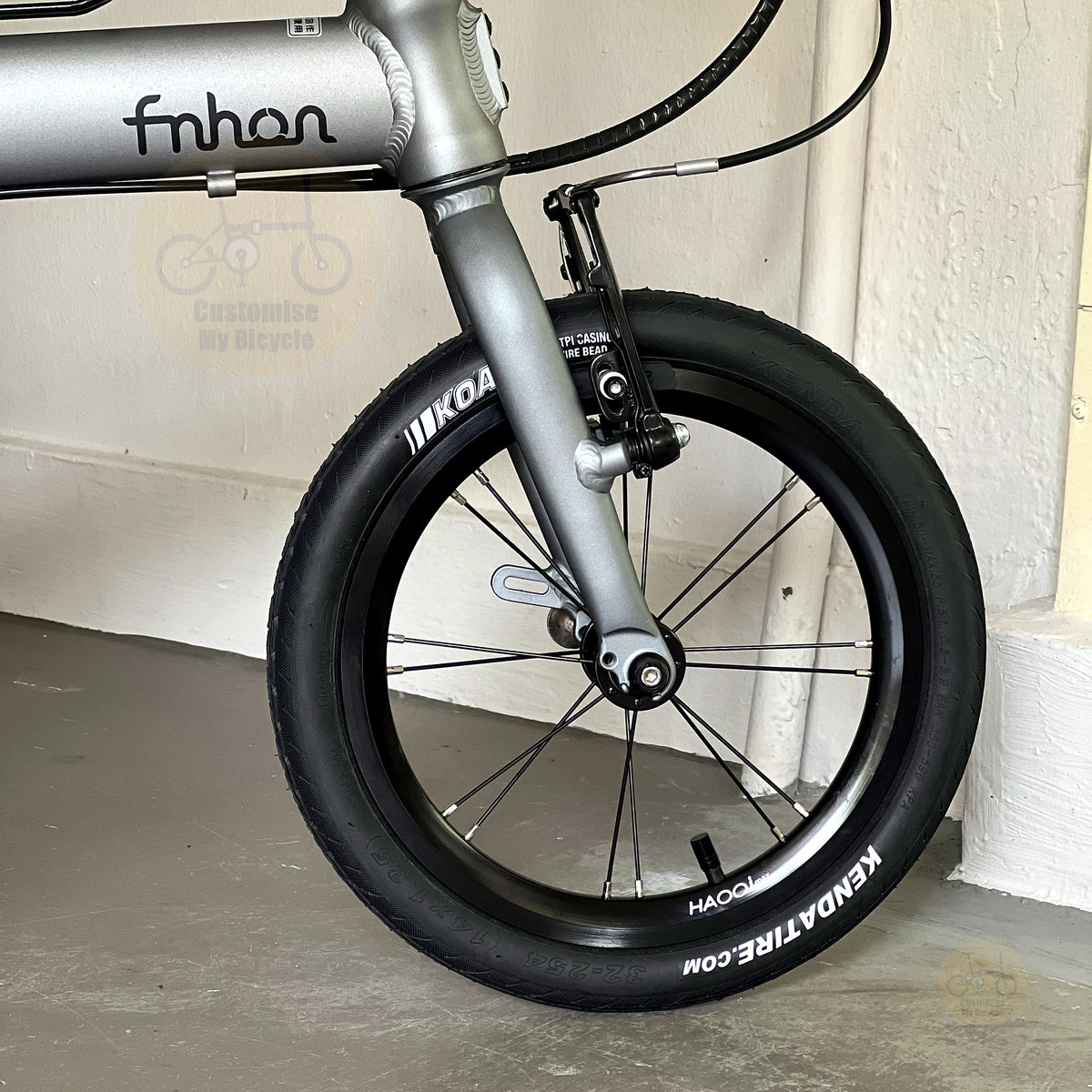 Fnhon Breeze 14" Battleship Grey folding bike frame material colour detail