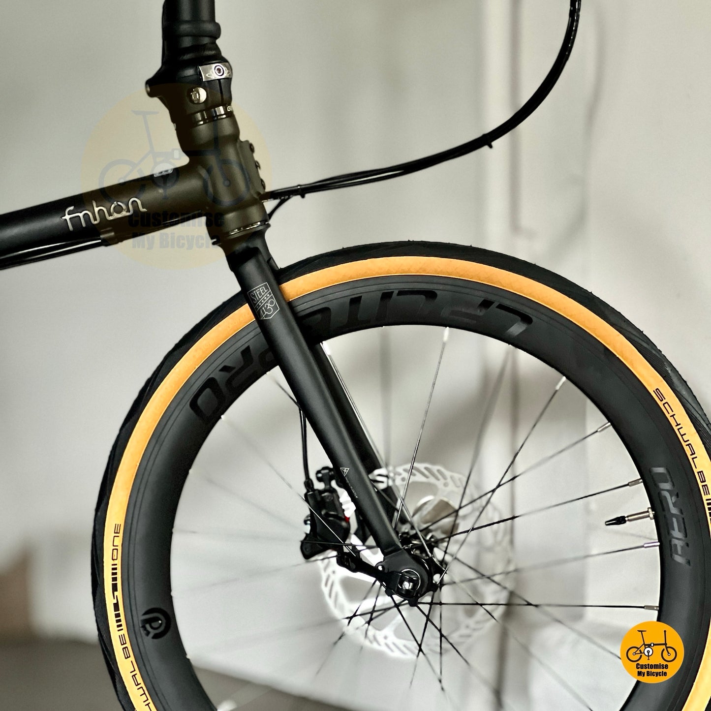 Side view matte black Litepro Aero wheels on Fnhon Gale 22in Matte Black
