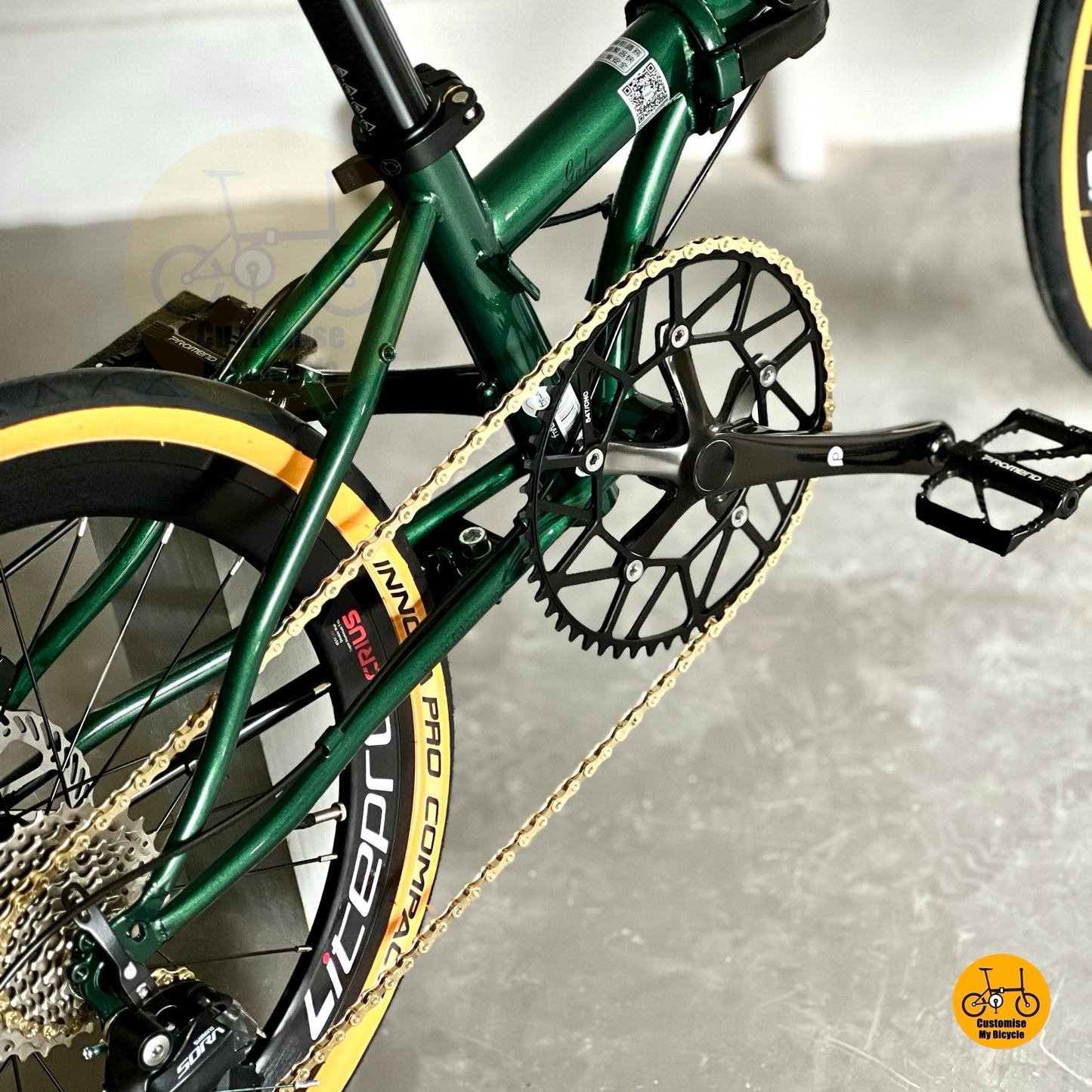 FNHON LITEPRO hollow 54t chainring detail
