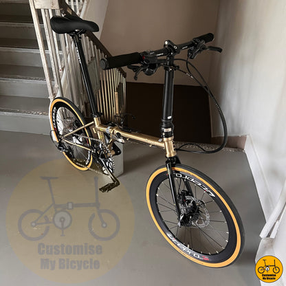 Titanium Gold Fnhon Gale 22-Inch Foldable Bike – A Luxurious & Lightweight Ride
