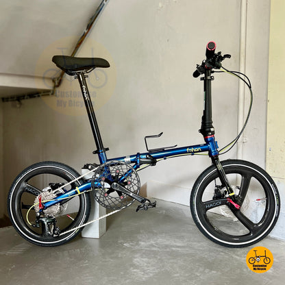 Basikal Lipat Fnhon Gust 18 Inci Deep Sea Blue Shimano 10 Kelajuan Basikal Lipat Kompak Untuk Komuter Bandar
