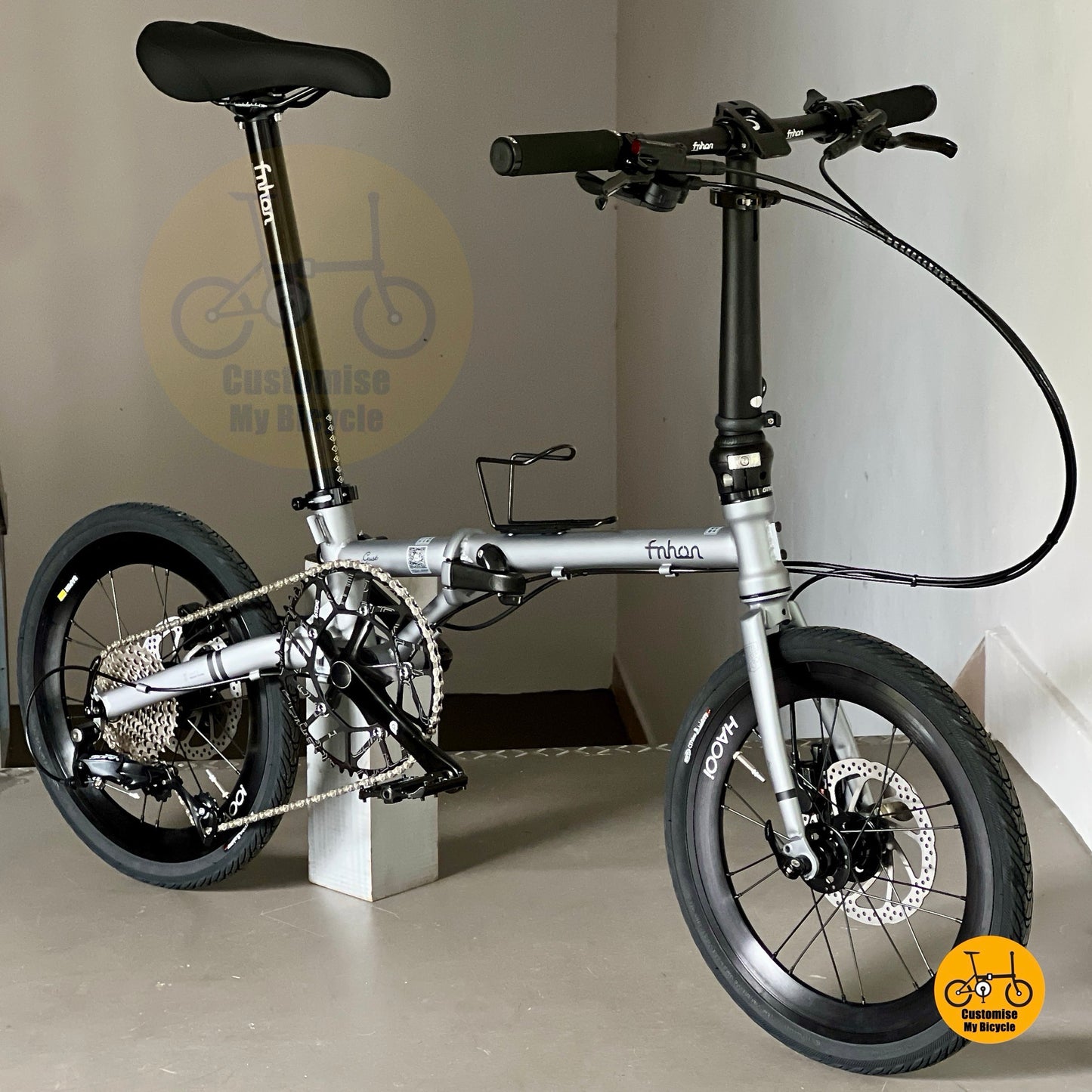 风行蚂蚁腿 16寸349 战舰灰 折叠车，配备 HAOOI 轮组、禧玛诺9速 及 LITEPRO 液压刹车